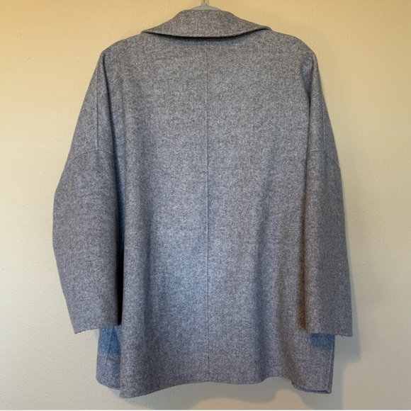 Zara Women’s Handmade Oversized Grey Wool Blend Short Coat Size Medium - Picture 3 of 9
